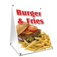 thumbnail image 1 of A-frame Sidewalk Burger & Fries Sign With Graphics On Each Side | 24" X 36" Print Size, 1 of 3
