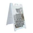 thumbnail image 1 of A-frame Sidewalk We Buy Silver 24" x 36" Double Sided A-Frame Sidewalk Sign, Includes 2 Installed Vinyl Decals | Foldable Portable White Signicade Sandwich Board Signs, 1 of 5