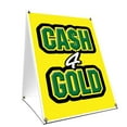 thumbnail image 1 of A-frame Sidewalk Cash For Gold Sign With Graphics On Each Side | 24" X 36" Print Size, 1 of 3