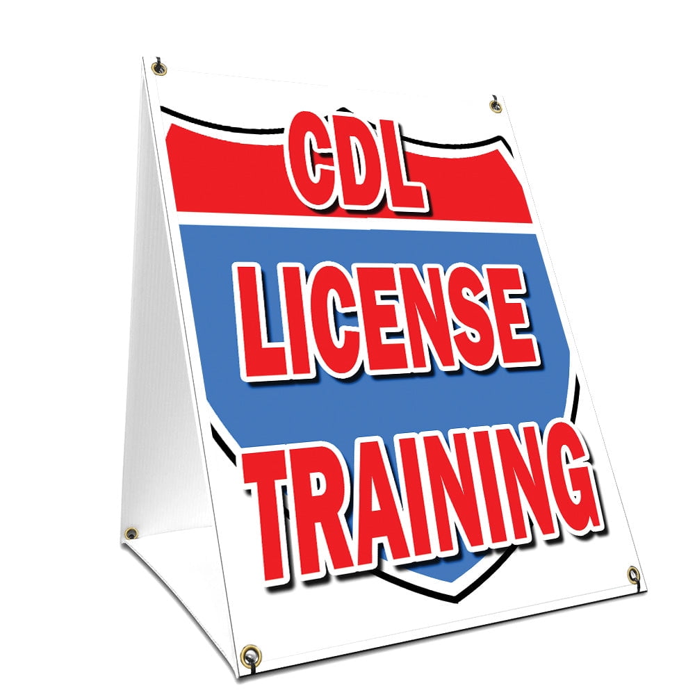 Aframe Sidewalk Cdl License Training Sign With Graphics On Each Side