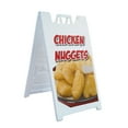 thumbnail image 1 of A-frame Sidewalk Chicken Nuggets 24" x 36" Double Sided A-Frame Sidewalk Sign, Includes 2 Installed Vinyl Decals | Foldable Portable White Signicade Sandwich Board Signs, 1 of 5