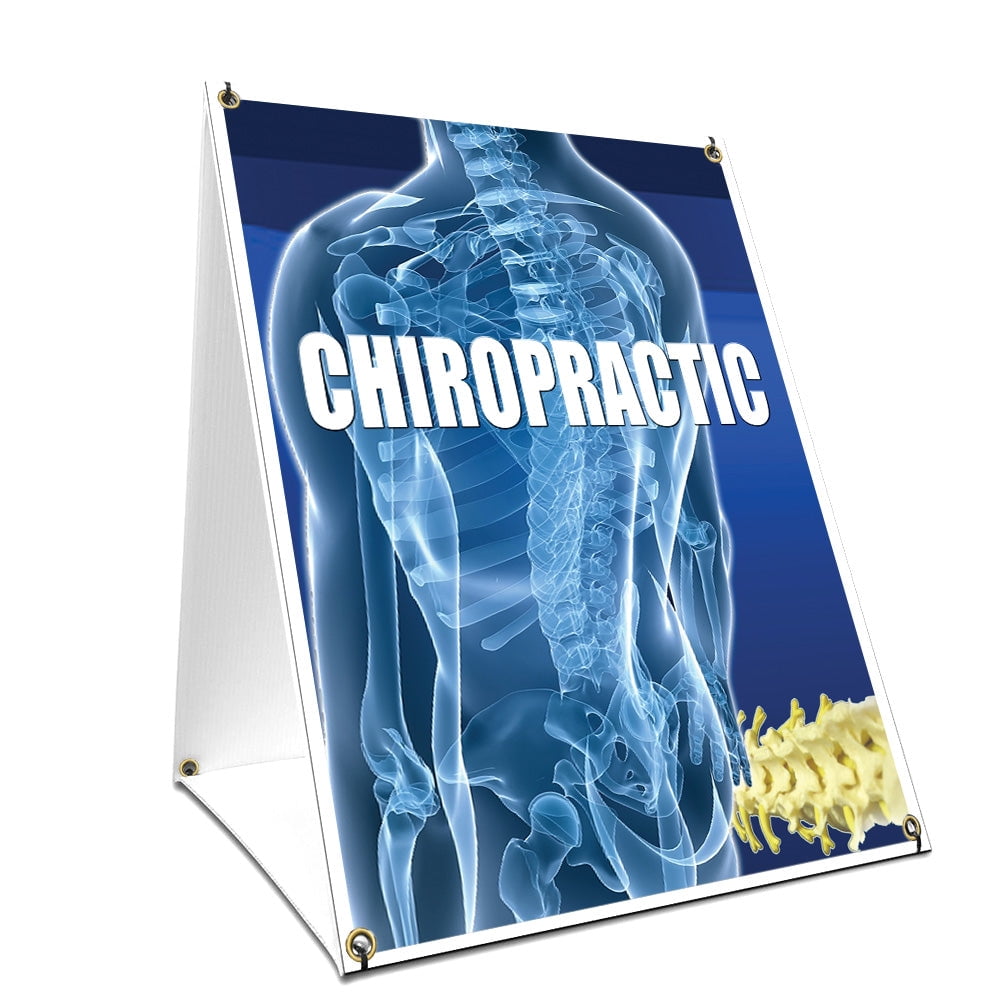 A-frame Sidewalk Chiropractic Sign With Graphics On Each Side | 24