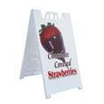 thumbnail image 1 of A-frame Sidewalk Chocolate Covered Strawberries 24" x 36" Double Sided A-Frame Sidewalk Sign, Includes 2 Plastic Inserts | Foldable Portable White Signicade Sandwich Board Signs, 1 of 5