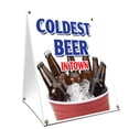 thumbnail image 1 of A-frame Sidewalk Coldest Beer In Town Sign With Graphics On Each Side | 18" X 24" Print Size, 1 of 3