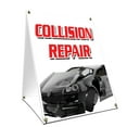 thumbnail image 1 of A-frame Sidewalk Collision Repair Sign With Graphics On Each Side | 24" X 36" Print Size, 1 of 3