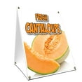 thumbnail image 1 of A-frame Sidewalk Coroplast Fresh Cantaloupe Sign With Graphics On Each Side | 24" X 36" Print Size, 1 of 3