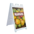 thumbnail image 1 of A-frame Sidewalk Coroplast Mangos 24" x 36" Double Sided A-Frame Sidewalk Sign, Includes 2 Installed Vinyl Decals | Foldable Portable White Signicade Sandwich Board Signs, 1 of 5