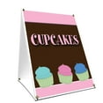 thumbnail image 1 of A-frame Sidewalk Cupcakes Sign With Graphics On Each Side | 18" X 24" Print Size, 1 of 3
