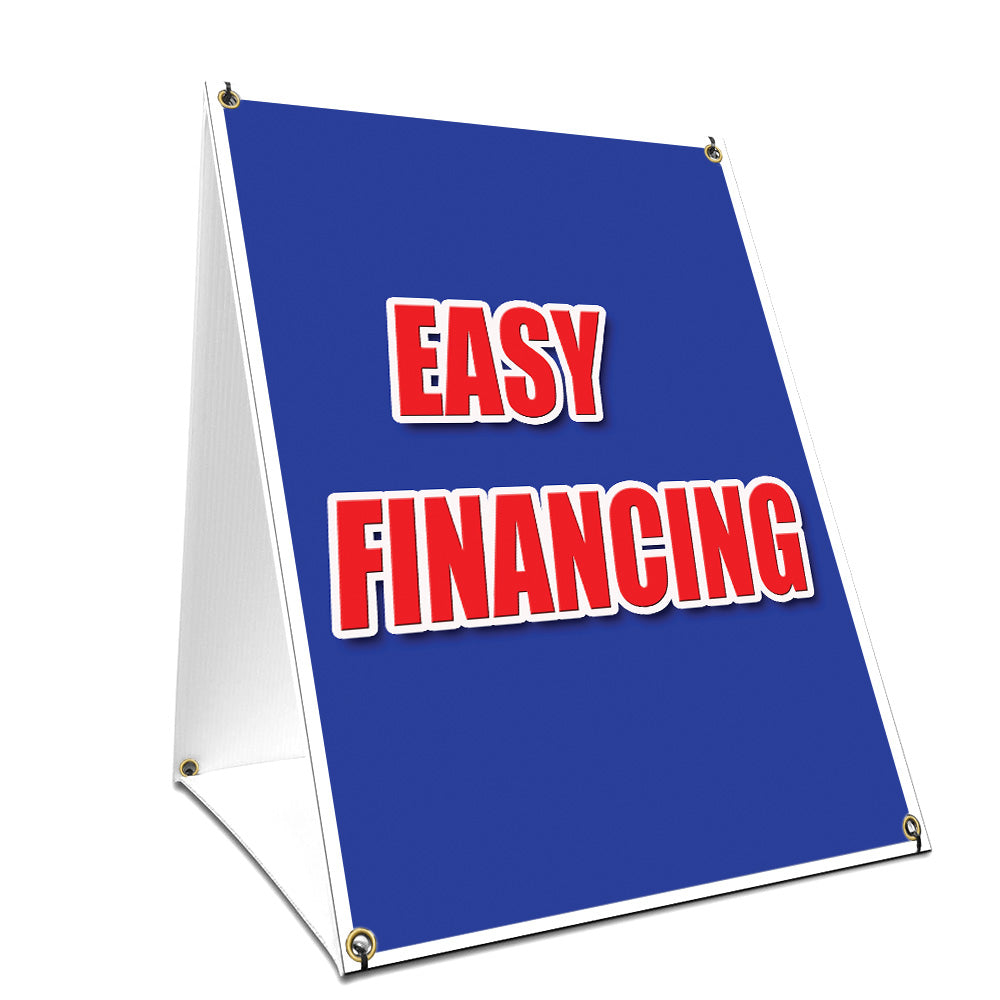 A-frame Sidewalk Easy Financing Sign With Graphics On Each Side | 18