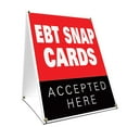 thumbnail image 1 of A-frame Sidewalk Ebt Snap Cards Sign With Graphics On Each Side | 24" X 36" Print Size, 1 of 3