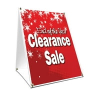 A-frame Sidewalk End Of The Year Clearance Sale Sign With Graphics On Each Side | 24" X 36" Print Size