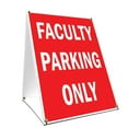 thumbnail image 1 of A-frame Sidewalk Faculty Parking Only Sign With Graphics On Each Side | 18" X 24" Print Size, 1 of 3