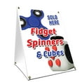 thumbnail image 1 of A-frame Sidewalk Fidget Spinners & Cubes Sign With Graphics On Each Side | 24" X 36" Print Size, 1 of 3