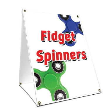 A-frame Sidewalk Fidget Spinners Sign With Graphics On Each Side | 24" X 36" Print Size