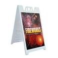 thumbnail image 1 of A-frame Sidewalk Fireworks1 24" x 36" Double Sided A-Frame Sidewalk Sign, Includes 2 Plastic Inserts | Foldable Portable White Signicade Sandwich Board Signs, 1 of 5