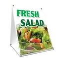 thumbnail image 1 of A-frame Sidewalk Fresh Salad Sign With Graphics On Each Side | 18" X 24" Print Size, 1 of 3