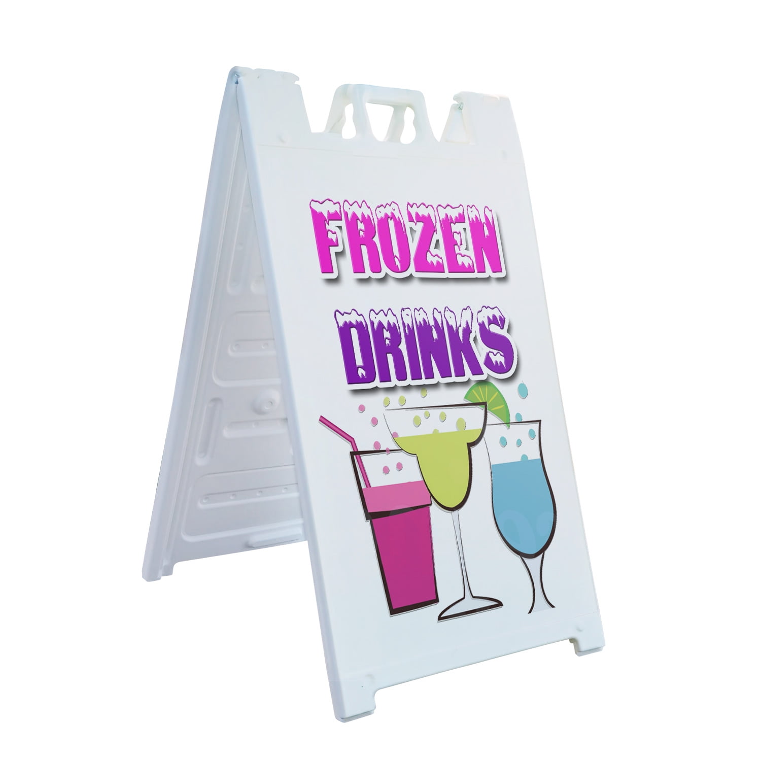 Aframe Sidewalk Frozen Drinks 24" x 36" Double Sided AFrame Sidewalk