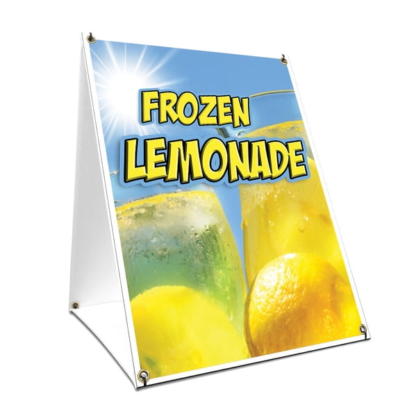 A-frame Sidewalk Frozen Lemonade Sign With Graphics On Each Side | 24" X 36" Print Size