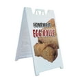thumbnail image 1 of A-frame Sidewalk Homemade Egg Rolls 24" x 36" Double Sided A-Frame Sidewalk Sign, Includes 2 Installed Vinyl Decals | Foldable Portable White Signicade Sandwich Board Signs, 1 of 5