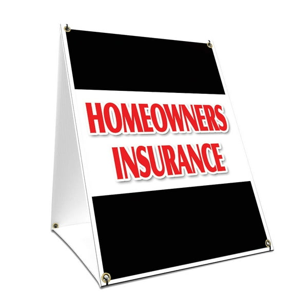 A-frame Sidewalk Homeowners Insurance Sign With Graphics On Each Side | 18" X 24" Print Size