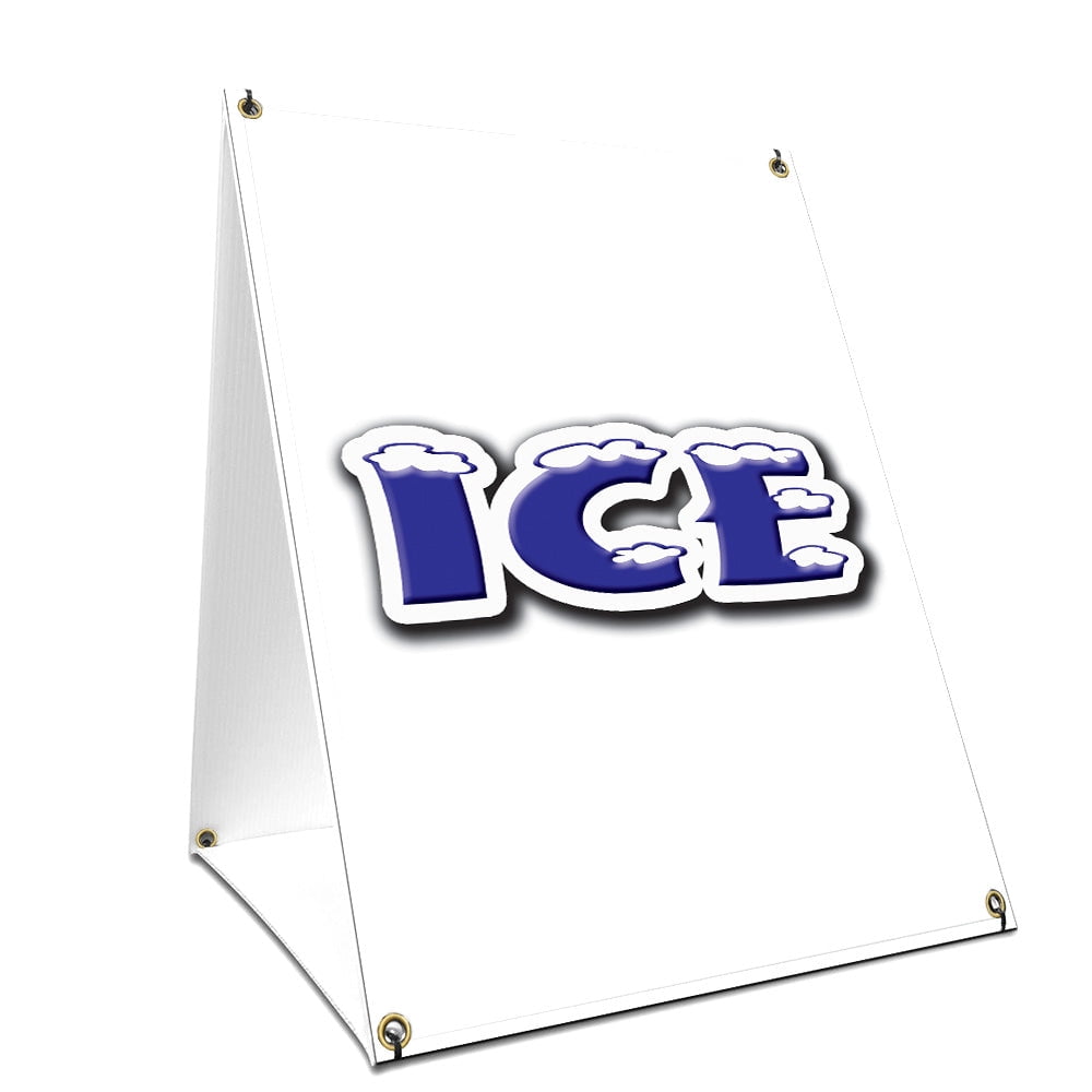 A-frame Sidewalk Ice Sign With Graphics On Each Side | 24