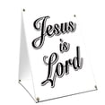 thumbnail image 1 of A-frame Sidewalk Jesus Is Lord Sign With Graphics On Each Side | 18" X 24" Print Size, 1 of 3