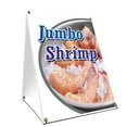 thumbnail image 1 of A-frame Sidewalk Jumbo Shrimp Sign With Graphics On Each Side | 18" X 24" Print Size, 1 of 3