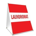 thumbnail image 1 of A-frame Sidewalk Laundromat Sign With Graphics On Each Side | 18" X 24" Print Size, 1 of 3