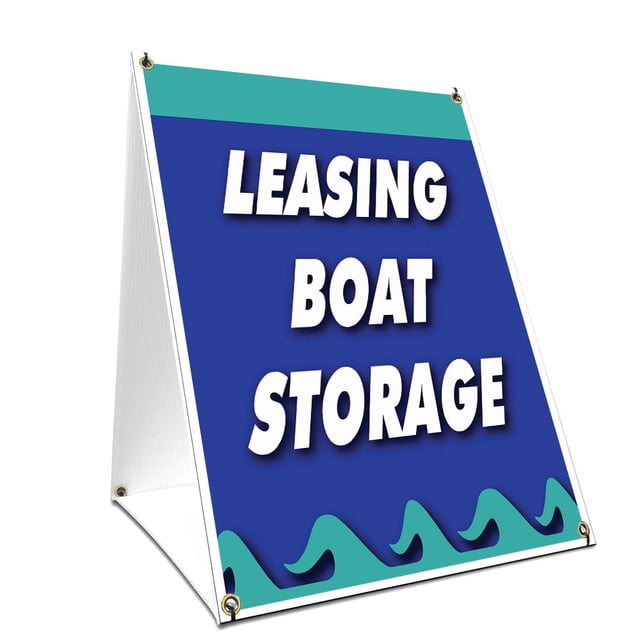 Boat Loading Sign A-frame Sidewalk Leasing Boat Storage Sign With Graphics On Each Side ...