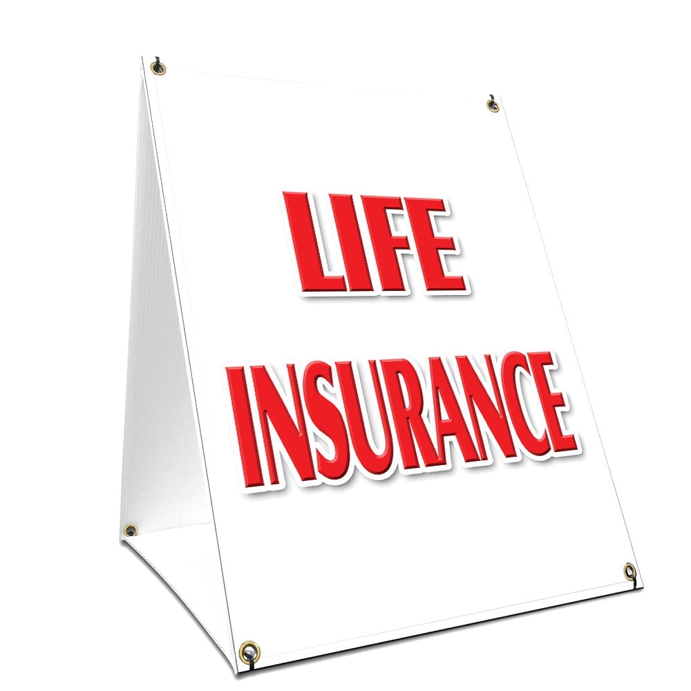 A-frame Sidewalk Life Insurance Sign With Graphics On Each Side | 18