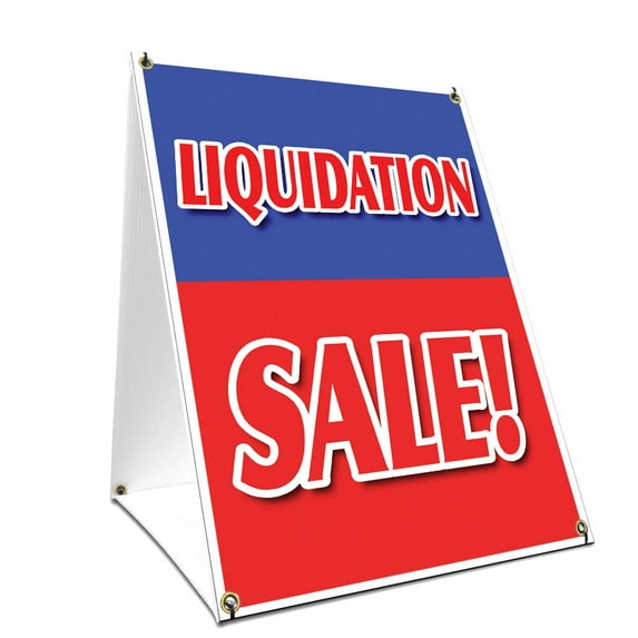A-frame Sidewalk Liquidation Sale Sign With Graphics On Each Side | 18" X 24" Print Size