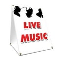 thumbnail image 1 of A-frame Sidewalk Live Music Sign With Graphics On Each Side | 24" X 36" Print Size, 1 of 3