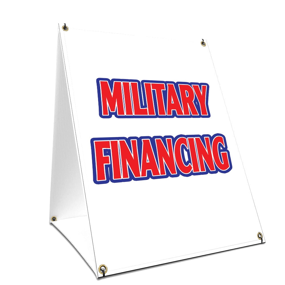 A-frame Sidewalk Military Financing Sign With Graphics On Each Side ...