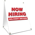 thumbnail image 1 of A-frame Sidewalk Now Hiring Delivery Drivers Sign With Graphics On Each Side | 18" X 24" Print Size, 1 of 3