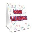 thumbnail image 1 of A-frame Sidewalk Now Leasing Sign With Graphics On Each Side | 24" X 36" Print Size, 1 of 3