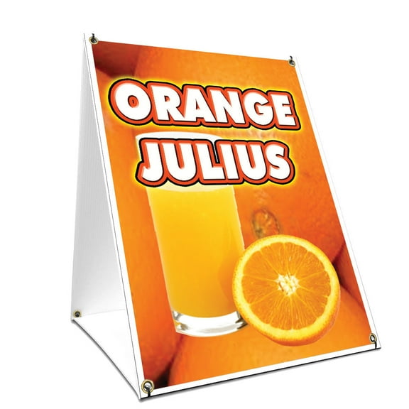 A-frame Sidewalk Orange Julius Sign With Graphics On Each Side | 24" X 36" Print Size