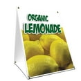 thumbnail image 1 of A-frame Sidewalk Organic Lemonade Sign With Graphics On Each Side | 18" X 24" Print Size, 1 of 3