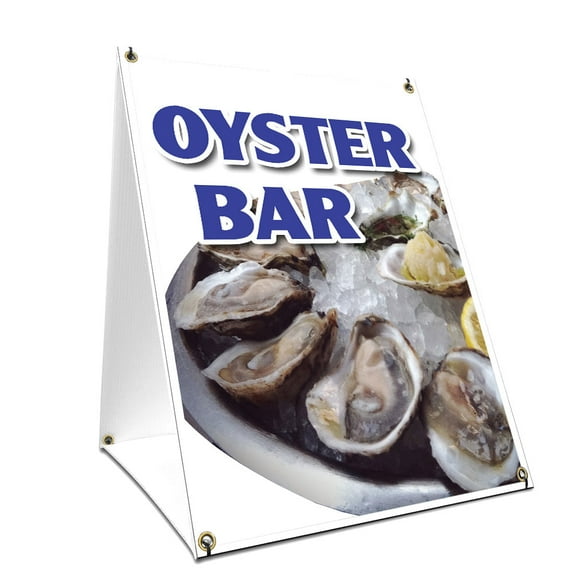 A-frame Sidewalk Oyster Bar Sign With Graphics On Each Side | 24" X 36" Print Size