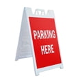 thumbnail image 1 of A-frame Sidewalk Parking Here 24" x 36" Double Sided A-Frame Sidewalk Sign, Includes 2 Plastic Inserts | Foldable Portable White Signicade Sandwich Board Signs, 1 of 5