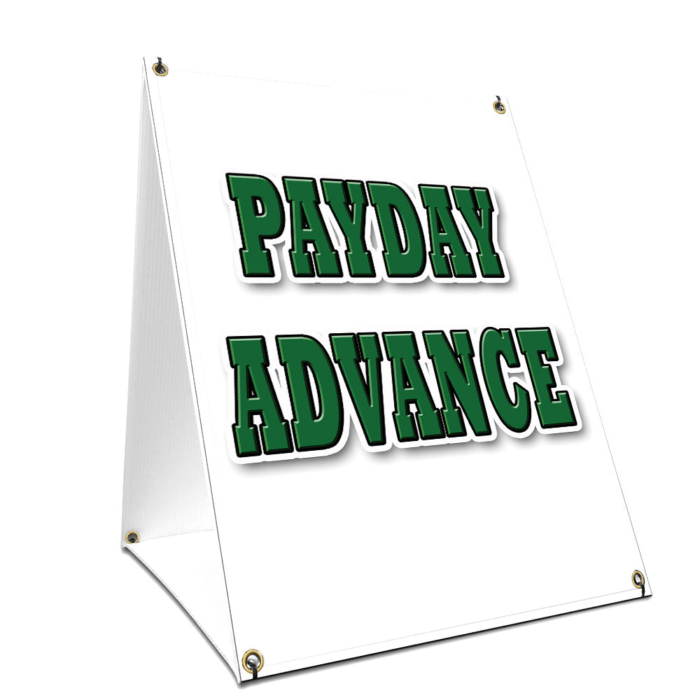 Aframe Sidewalk Payday Advance Sign With Graphics On Each Side 18" X