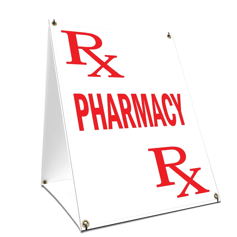 A-frame Sidewalk Pharmacy Sign With Graphics On Each Side | 18" X 24 ...