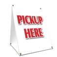 thumbnail image 1 of A-frame Sidewalk Pickup Here Sign With Graphics On Each Side | 18" X 24" Print Size, 1 of 3