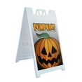 thumbnail image 1 of A-frame Sidewalk Pumpkins 24" x 36" Double Sided A-Frame Sidewalk Sign, Includes 2 Plastic Inserts | Foldable Portable White Signicade Sandwich Board Signs, 1 of 5