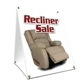 thumbnail image 1 of A-frame Sidewalk Recliner Sale Sign With Graphics On Each Side | 24" X 36" Print Size, 1 of 3