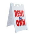 thumbnail image 1 of A-frame Sidewalk Rent To Own 24" x 36" Double Sided A-Frame Sidewalk Sign, Includes 2 Plastic Inserts | Foldable Portable White Signicade Sandwich Board Signs, 1 of 5