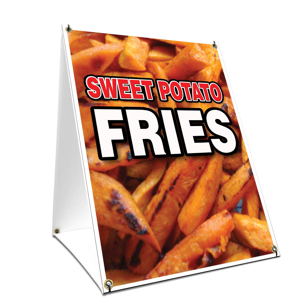 Small Fries Sign A-frame Sidewalk Sweet Potato Fries Sign With Graphics On Each Side ...