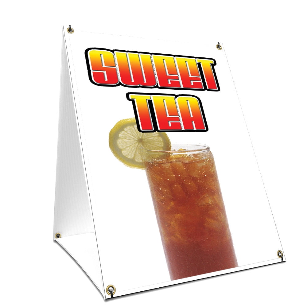 A-frame Sidewalk Sweet Tea Sign With Graphics On Each Side | 24