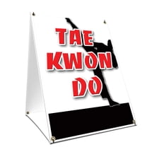 A-frame Sidewalk Tae Kwon Do Sign With Graphics On Each Side | 24" X 36" Print Size