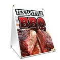 thumbnail image 1 of A-frame Sidewalk Texas Style Bbq Sign With Graphics On Each Side | 24" X 36" Print Size, 1 of 3