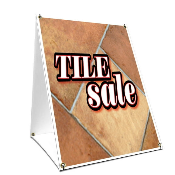 A-frame Sidewalk Tile Sale Sign With Graphics On Each Side | 18" X 24" Print Size